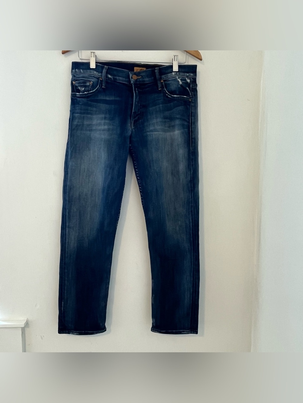 MOTHER High-Rise Slim Jeans - Dark Blue Wash
